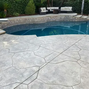 Bomanite pool deck installed by Heritage Bomanite.
