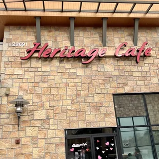the front of the restaurant