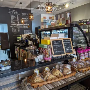 Order at the counter, wifi password shown