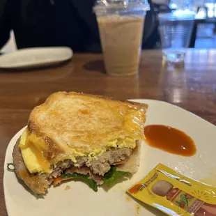 Loaded breakfast sandwhich