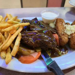 Pot Roast  with Fries and Zucchini