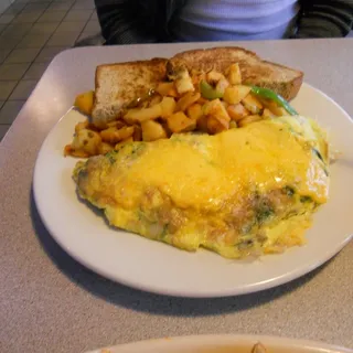 Spinach, Mushroom, Cream Cheese Omelette