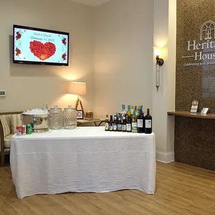 The foyer can double as an area for the bar.