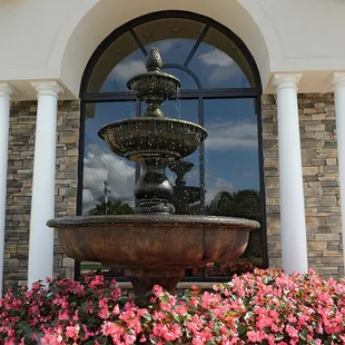 The fountain is a focal point from inside and outside the venue.