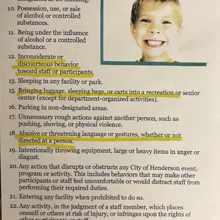 Rules for the patrons