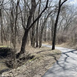 Start of the larger loop around the football fields.