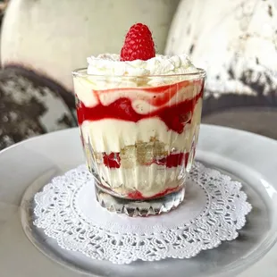 Rasberry rum trifle