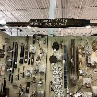 One of the most unique booths with salvaged items from old homes.