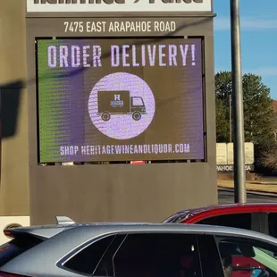 a sign that says order delivery