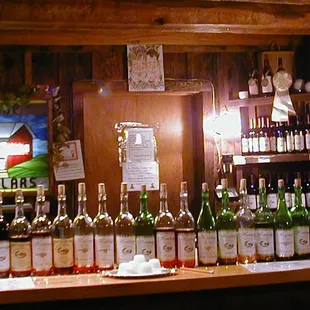 rows of wine bottles