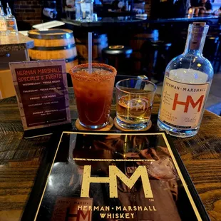 Herman Marshall bourbon whiskey and Dry County Vodka bloody mary!!