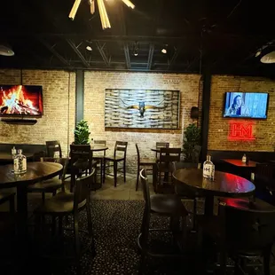 the interior of a bar