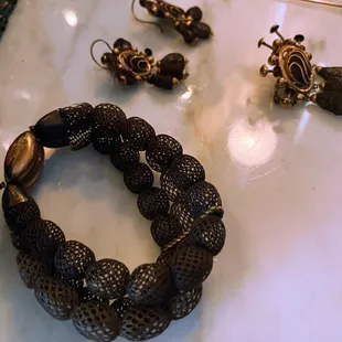 Mourning jewelry- made of Human hair