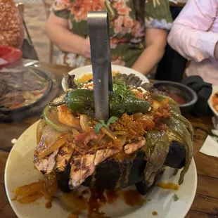 Flaming Molcajete