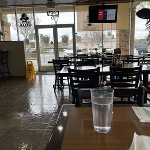 Inside is bright and cheerful.