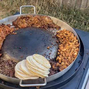 Taco meat from party taquiza service