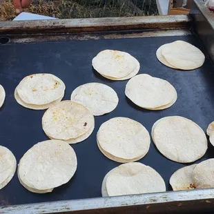 Flat top for tortillas from party taquiza service