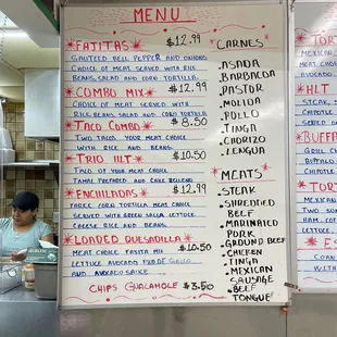 menu