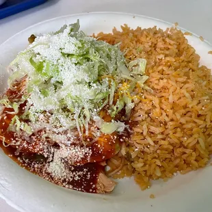 Chicken enchilada plate w/ rice only