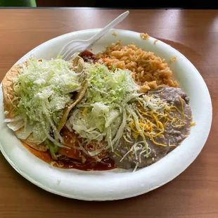 Taco &amp; cheese enchilada plate