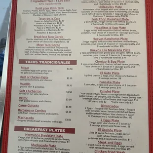 Updated menu