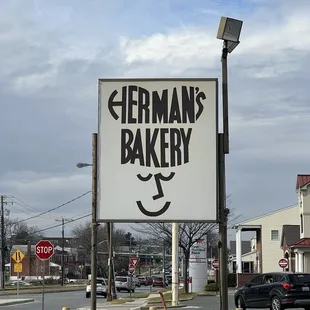 a sign for hermans bakery