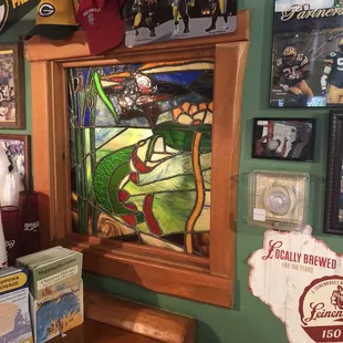 Stained glass in bar