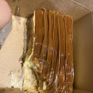 Million layer cake. Custard with Dulce de leche topping. Reminds me of what my grandma used to make!
