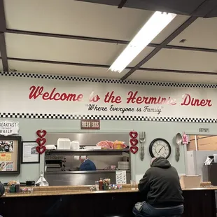 Above the front counter grill at Herminie Diner.