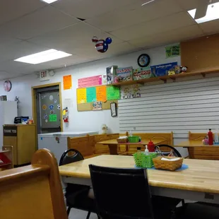 a table and chairs