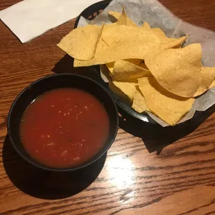 Awesome salsa and fresh chips!