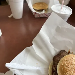 Burger and brisket sandwiches