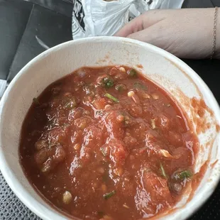 a bowl of salsa