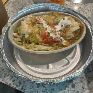 a plate of food on a table