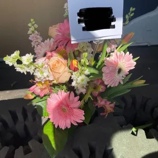 This was the flower arrangement that was sent with our order. We loved it .. Birthday arrangement for our Na Na.