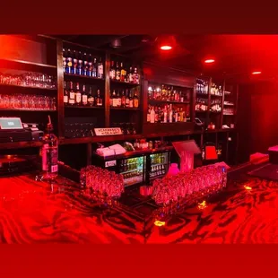 The fully stocked bar!