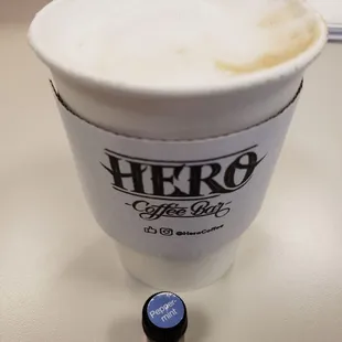 Mocha latte with a little peppermint oil to perk me up