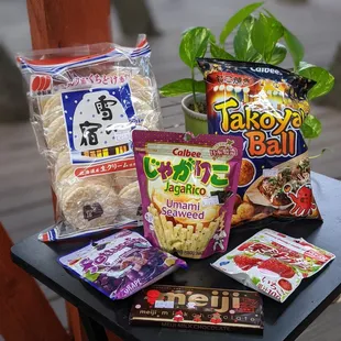 a variety of snacks