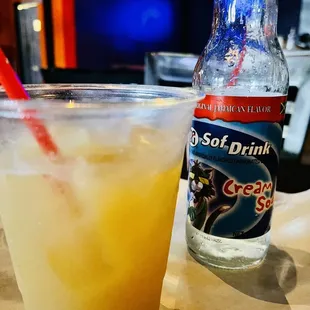 Cream soda &amp; a Piña Colada