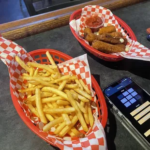 Fries and Mozzarella Sticks