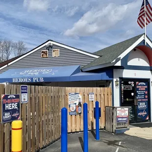 the entrance to the restaurant