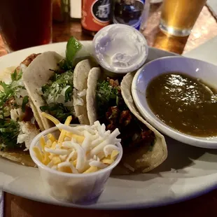 Tacos - fish, pork, chorizo. The PORK was the bomb!!