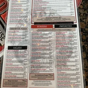 Regular menu