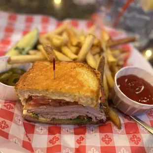 Here with French fries