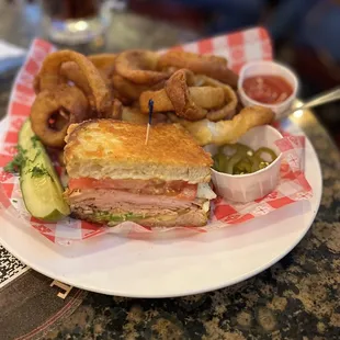 southwest turkey melt with onion rings