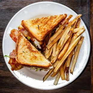 a grilled cheese sandwich and french fries