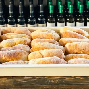 Our Fresh baked Montasacro Pinzaria bread... Arguably the best bread in the bay area