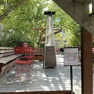 Private back patio for members only