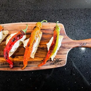 Seasonal Bruschetta: Jimmy Nardello Peppers