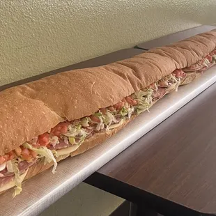 New feature. 6 foot custom sub. Made fresh to order. Call for a price on your custom made sub.